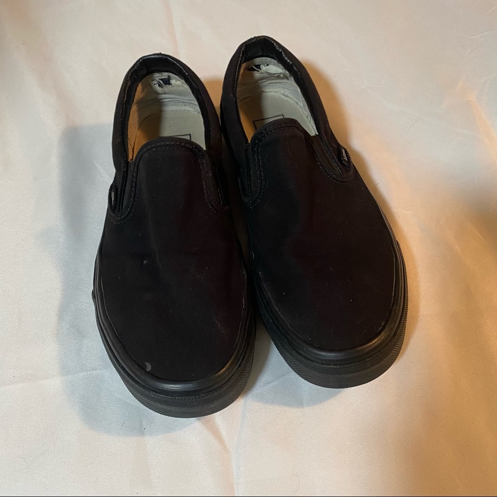 Black Canvas Slip On Vans 7.5 women’s